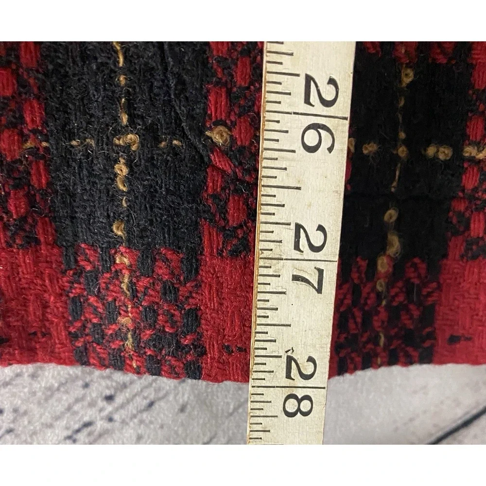 Talbots Petite Vintage Wool Red‎ Black Plaid Blazer Pearl Buttons 14 Clueless
